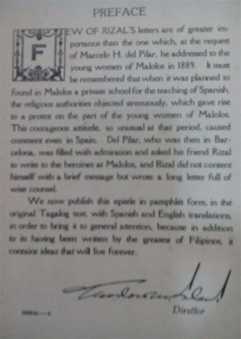Jose Rizal's Letter to the Women of Malolos .